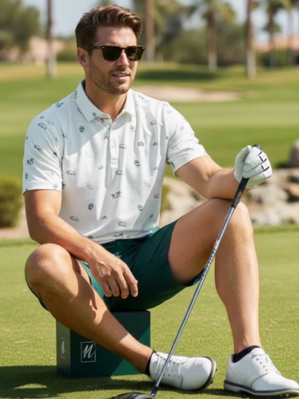 Travis Mathew - Pacific Shores California Themed Golf Polo Shirt Size - Large